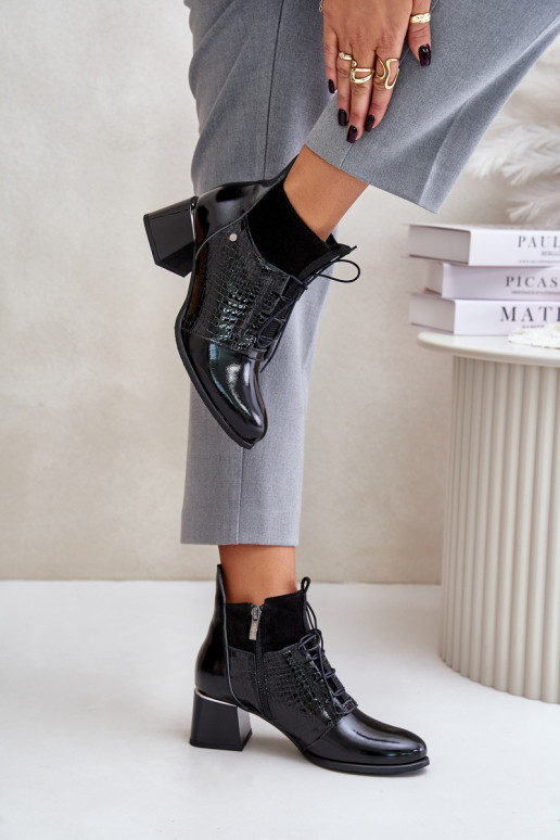 Zazoo 60503 Oda Aulinukai su kulniukais pašiltinti juodos spalvos Zazoo 60503 Oda Aulinukai su kulniukais pašiltinti juodos spalvos