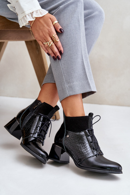 Zazoo 60503 Oda Aulinukai su kulniukais pašiltinti juodos spalvos Zazoo 60503 Oda Aulinukai su kulniukais pašiltinti juodos spalvos