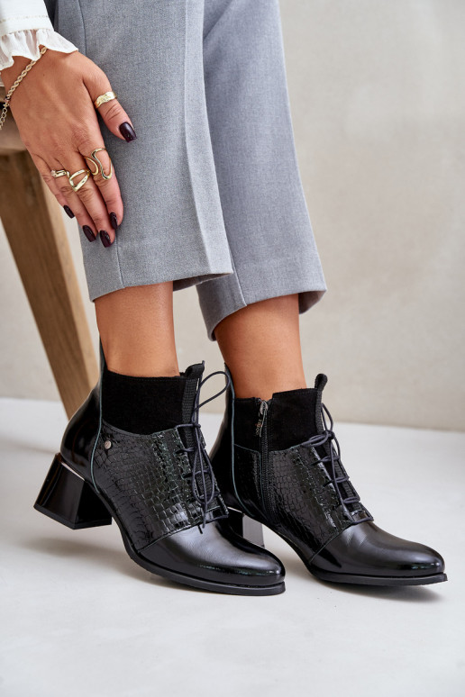 Zazoo 60503 Oda Aulinukai su kulniukais pašiltinti juodos spalvos Zazoo 60503 Oda Aulinukai su kulniukais pašiltinti juodos spalvos