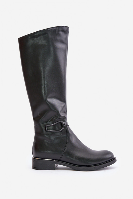 Zazoo 70140 Oda moteriški ilgaauliai batai Prieš Kelį pašiltinti juodos spalvos Zazoo 70140 Oda moteriški ilgaauliai batai Prieš Kelį pašiltinti juodos spalvos