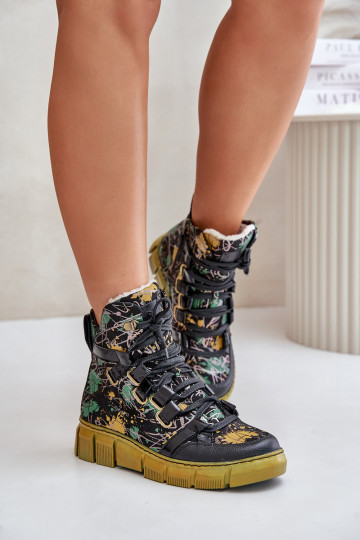 Oda lygiapadžiai Suvarstomi aulinukai Tai turiciejka 06158-07 geltonos --juodos spalvos