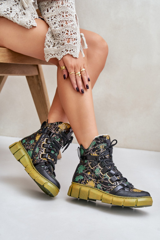 Oda lygiapadžiai Suvarstomi aulinukai Tai turiciejka 06158-07 geltonos --juodos spalvos Oda lygiapadžiai Suvarstomi aulinukai Tai turiciejka 06158-07 geltonos --juodos spalvos