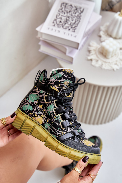 Oda lygiapadžiai Suvarstomi aulinukai Tai turiciejka 06158-07 geltonos --juodos spalvos Oda lygiapadžiai Suvarstomi aulinukai Tai turiciejka 06158-07 geltonos --juodos spalvos