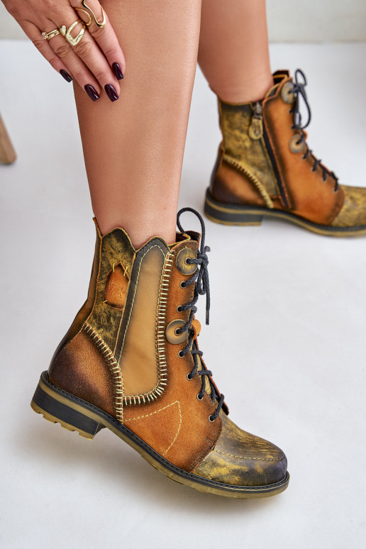 Oda Moteriški aulinukai su plačiais kulniukais Tai turiciejka 06719-07 geltonos spalvos