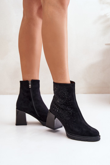 pašiltinti Moteriški aulinukai Su dekoracija D&A MR880-130 juodos spalvos 2