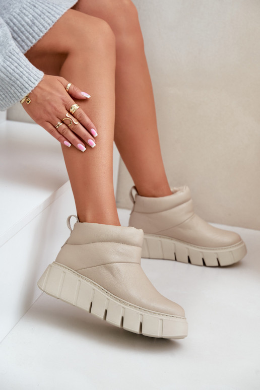 Zazoo 60470 Oda Aulinukai su vilnoniu pašiltinimu su platforma dramblio kaulo spalvos