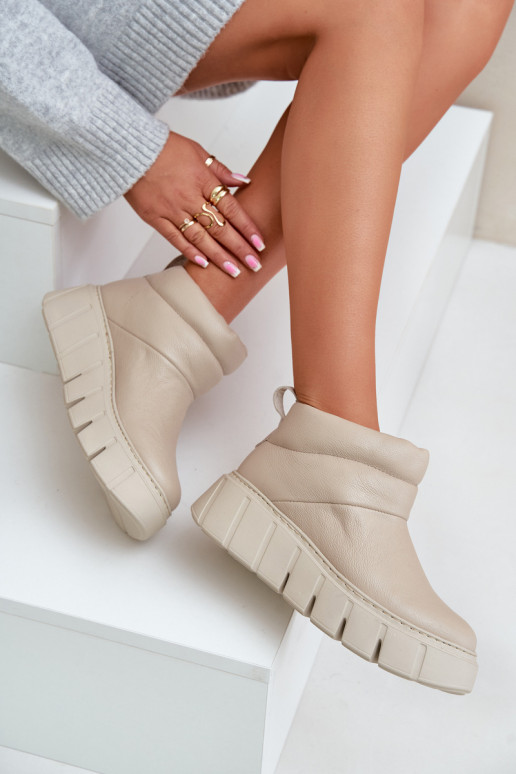 Zazoo 60470 Oda Aulinukai su vilnoniu pašiltinimu su platforma dramblio kaulo spalvos