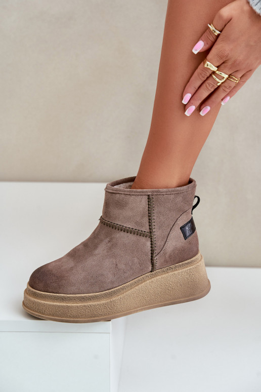 Oda iš zomšos sniego batai Aulinukai su platforma I Koturnie Tai turiciejka 06769-02 tamsiai rudos spalvos Oda iš zomšos sniego batai Aulinukai su platforma I Koturnie Tai turiciejka 06769-02 tamsiai rudos spalvos