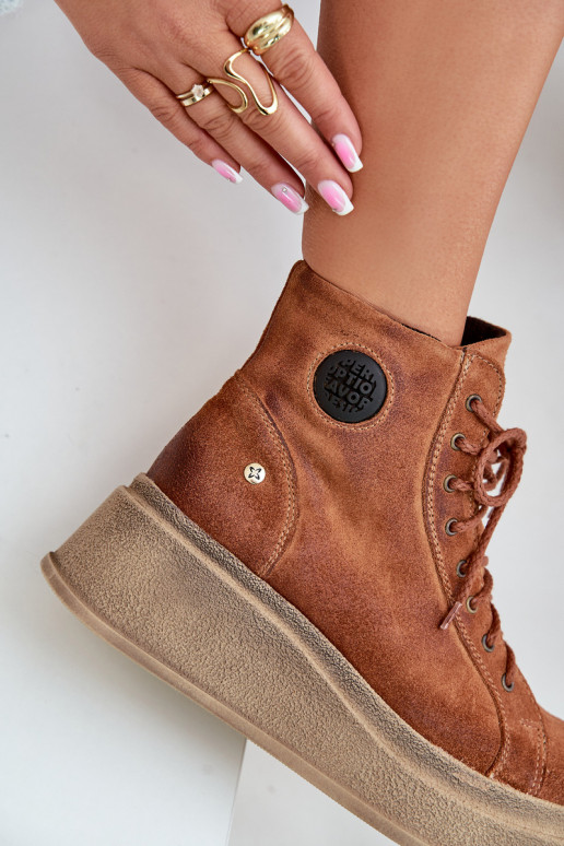 Zomšiniai batai su platforma Tai turiciejka 06309-29 rudos spalvos Zomšiniai batai su platforma Tai turiciejka 06309-29 rudos spalvos