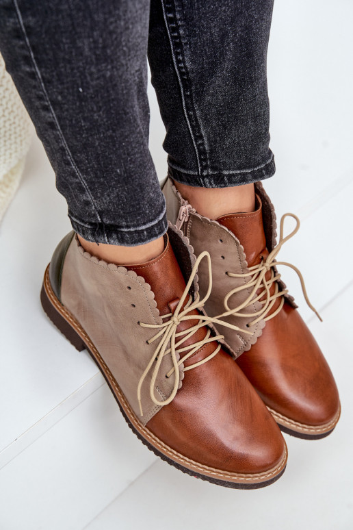 Oda Aulinukai su plačiais kulniukais rudos spalvos Zazoo 4078