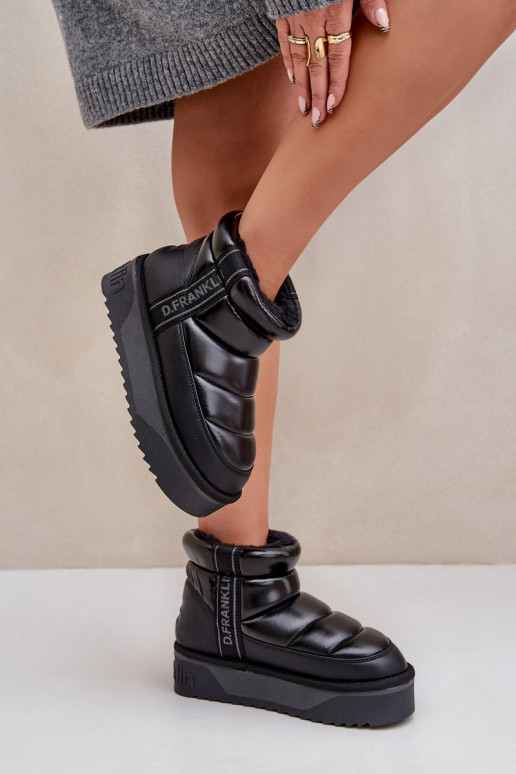 Žemas sniego batai Ant storo pado D.Franklin DFSH371011 juodos spalvos Žemas sniego batai Ant storo pado D.Franklin DFSH371011 juodos spalvos