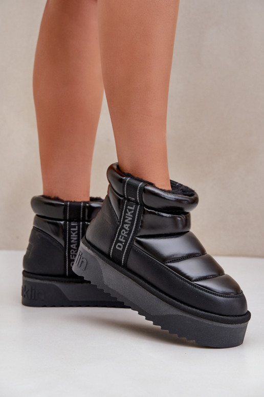 Žemas sniego batai Ant storo pado D.Franklin DFSH371011 juodos spalvos Žemas sniego batai Ant storo pado D.Franklin DFSH371011 juodos spalvos