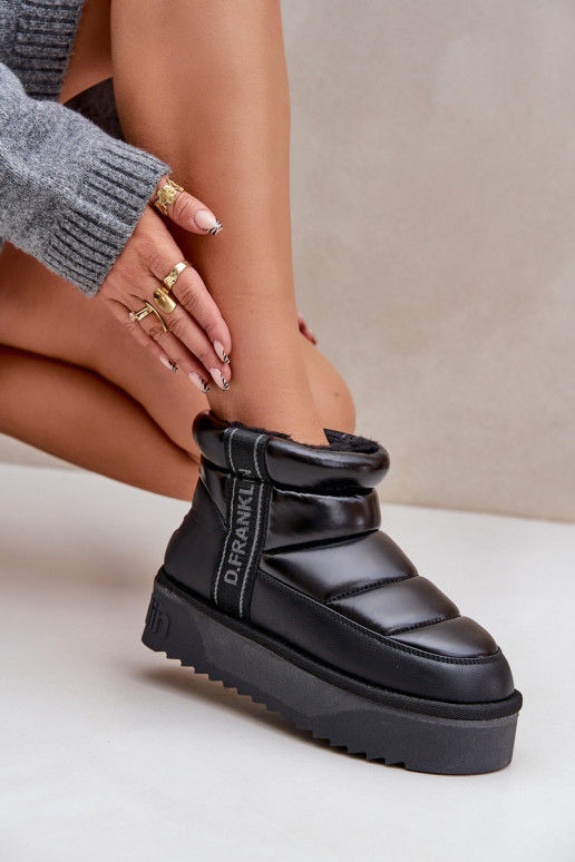 Žemas sniego batai Ant storo pado D.Franklin DFSH371011 juodos spalvos Žemas sniego batai Ant storo pado D.Franklin DFSH371011 juodos spalvos