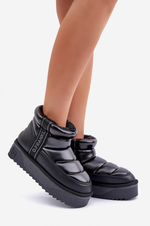 Žemas sniego batai Ant storo pado D.Franklin DFSH371011 juodos spalvos Žemas sniego batai Ant storo pado D.Franklin DFSH371011 juodos spalvos