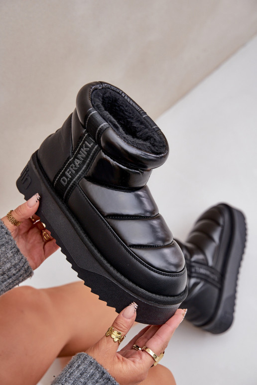 Žemas sniego batai Ant storo pado D.Franklin DFSH371011 juodos spalvos Žemas sniego batai Ant storo pado D.Franklin DFSH371011 juodos spalvos