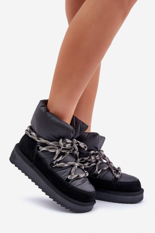 iš zomšos sniego batai MoteriškassuGrubym Suvarstymasm D.Franklin DFSH375003 juodos spalvos iš zomšos sniego batai MoteriškassuGrubym Suvarstymasm D.Franklin DFSH375003 juodos spalvos