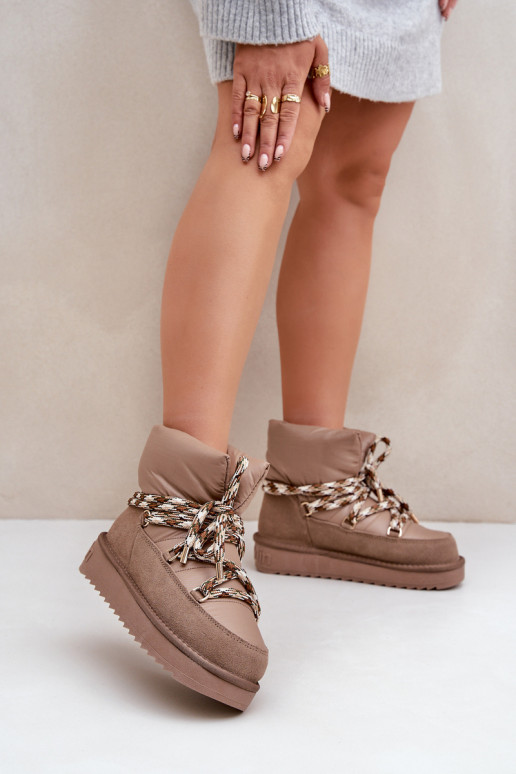 iš zomšos sniego batai MoteriškassuGrubym Suvarstymasm D.Franklin DFSH375003 molio spalvos iš zomšos sniego batai MoteriškassuGrubym Suvarstymasm D.Franklin DFSH375003 molio spalvos