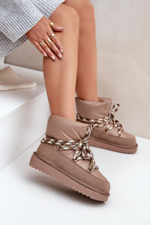 iš zomšos sniego batai MoteriškassuGrubym Suvarstymasm D.Franklin DFSH375003 molio spalvos iš zomšos sniego batai MoteriškassuGrubym Suvarstymasm D.Franklin DFSH375003 molio spalvos