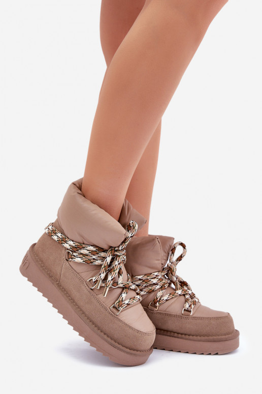 iš zomšos sniego batai MoteriškassuGrubym Suvarstymasm D.Franklin DFSH375003 molio spalvos iš zomšos sniego batai MoteriškassuGrubym Suvarstymasm D.Franklin DFSH375003 molio spalvos