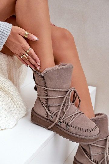 sniego batai MoteriškassuĮjungtaturalnego iš zomšosu D.Franklin DFSH375004 molio spalvos