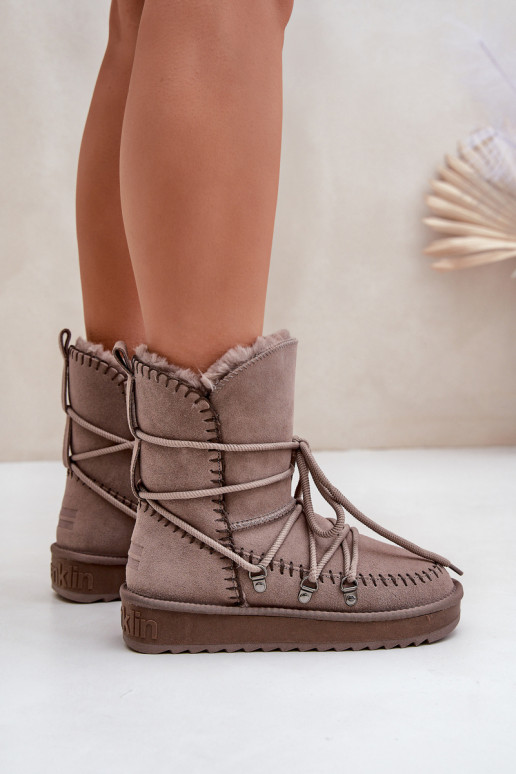 sniego batai MoteriškassuĮjungtaturalnego iš zomšosu D.Franklin DFSH375004 molio spalvos sniego batai MoteriškassuĮjungtaturalnego iš zomšosu D.Franklin DFSH375004 molio spalvos