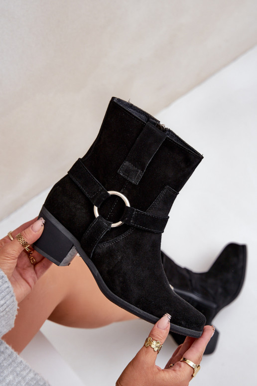 AulinukaisuĮjungtaturalnego iš zomšosu su kulniukais Zazoo 3444/2 juodos spalvos AulinukaisuĮjungtaturalnego iš zomšosu su kulniukais Zazoo 3444/2 juodos spalvos