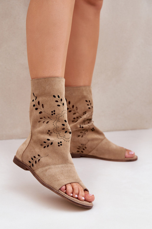 Zazoo 3437 Moteriškas Zomšinės basutės su auliuku Į Pilį smėlio spalvos Zazoo 3437 Moteriškas Zomšinės basutės su auliuku Į Pilį smėlio spalvos