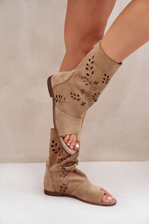 Zazoo 3437 Moteriškas Zomšinės basutės su auliuku Į Pilį smėlio spalvos Zazoo 3437 Moteriškas Zomšinės basutės su auliuku Į Pilį smėlio spalvos