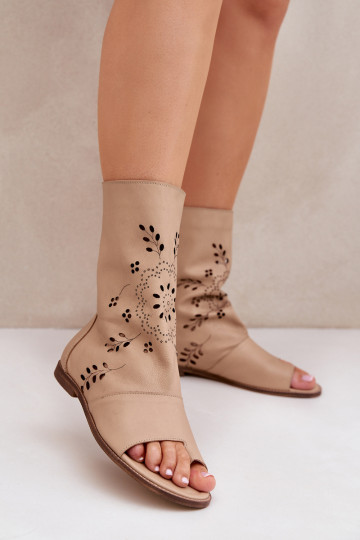 Zazoo 3437 Moteriškas Moteriškos basutės su auliuku Į Pilį smėlio spalvos