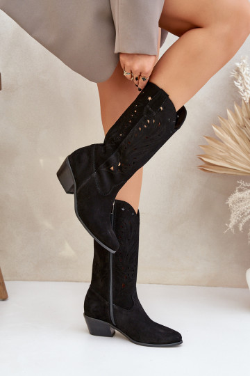 iš zomšos ilgaauliai bataisuAżuroĮą CholeĮką Zazoo 3609 juodos spalvos