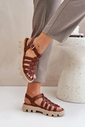 Moteriškos basutės Moteriškas Zazoo 3695 rudos spalvos