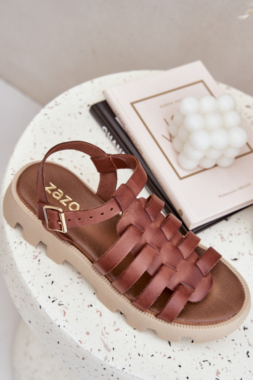 Moteriškos basutės Moteriškas Zazoo 3695 rudos spalvos Moteriškos basutės Moteriškas Zazoo 3695 rudos spalvos