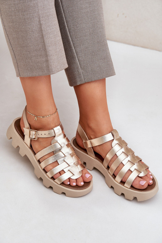 Moteriškos basutės Moteriškas Zazoo 3695 aukso spalvos Moteriškos basutės Moteriškas Zazoo 3695 aukso spalvos