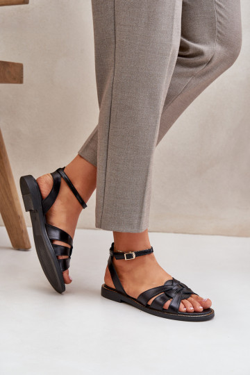 Moteriškos basutės Moteriškas su plačiais kulniukais Zazoo 3688 juodos spalvos