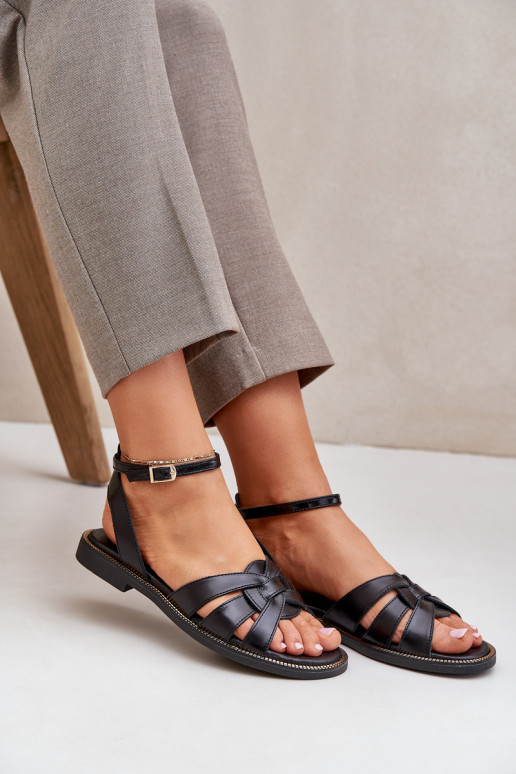 Moteriškos basutės Moteriškas su plačiais kulniukais Zazoo 3688 juodos spalvos Moteriškos basutės Moteriškas su plačiais kulniukais Zazoo 3688 juodos spalvos