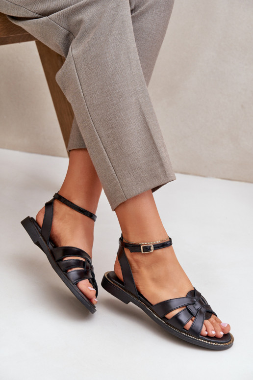 Moteriškos basutės Moteriškas su plačiais kulniukais Zazoo 3688 juodos spalvos Moteriškos basutės Moteriškas su plačiais kulniukais Zazoo 3688 juodos spalvos