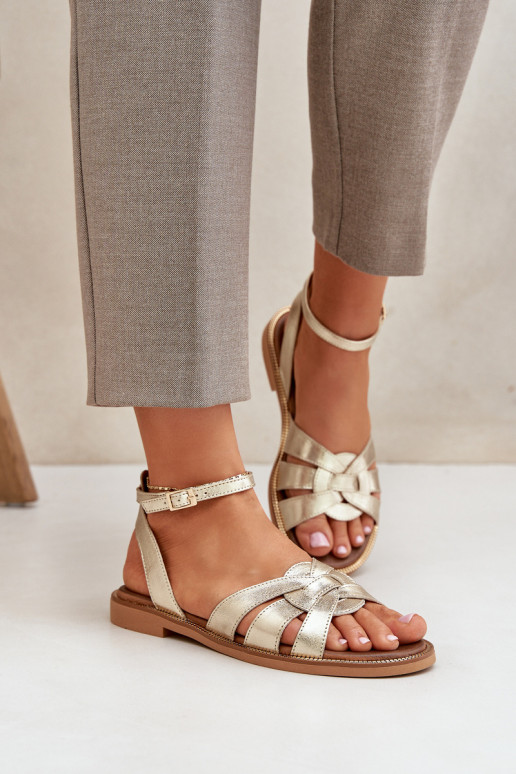 Moteriškos basutės Moteriškas su plačiais kulniukais Zazoo 3688 aukso spalvos Moteriškos basutės Moteriškas su plačiais kulniukais Zazoo 3688 aukso spalvos