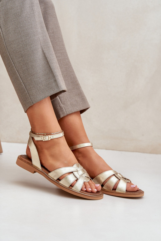 Moteriškos basutės Moteriškas su plačiais kulniukais Zazoo 3688 aukso spalvos Moteriškos basutės Moteriškas su plačiais kulniukais Zazoo 3688 aukso spalvos