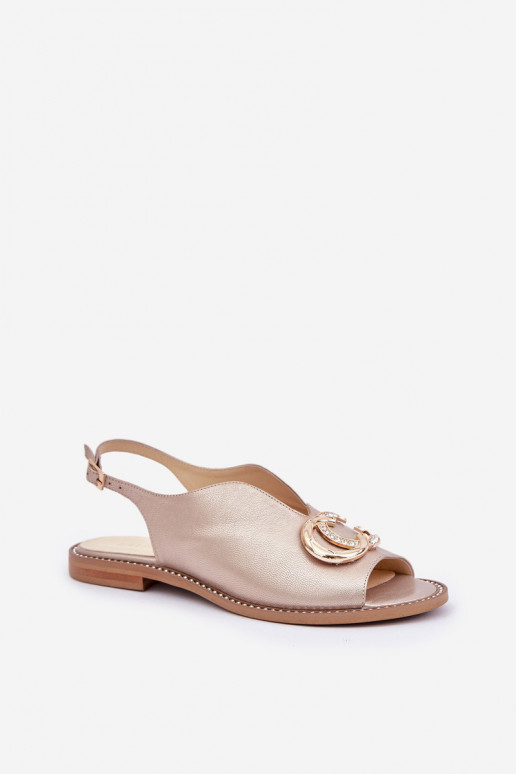 Moteriškos basutės su plačiais kulniukais su ornamentais Laura Messi 2865 aukso spalvos Moteriškos basutės su plačiais kulniukais su ornamentais Laura Messi 2865 aukso spalvos