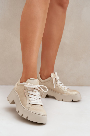 Sneakers modelio batai sportiniai bateliai su platforma CheBello 4632 aukso spalvos 2