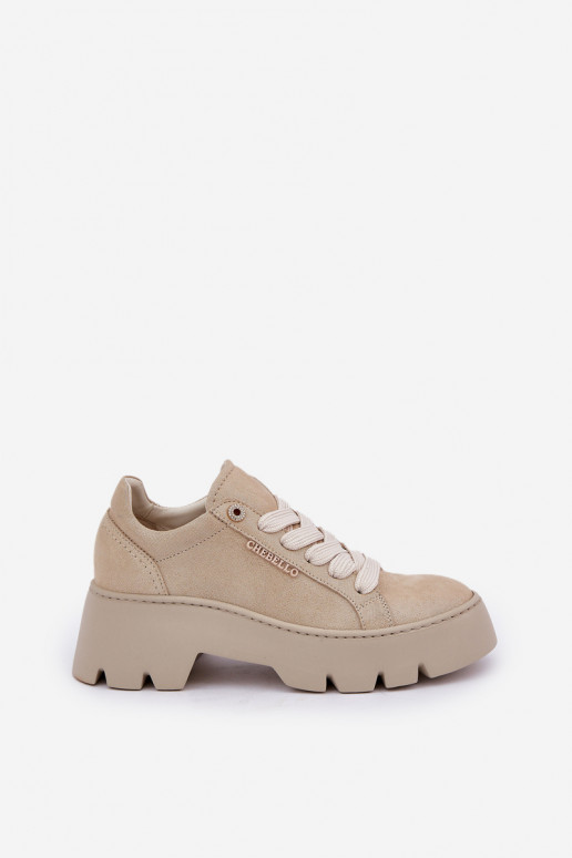 Sneakers modelio batai sportiniai bateliai su platforma CheBello 4632 aukso spalvos Sneakers modelio batai sportiniai bateliai su platforma CheBello 4632 aukso spalvos