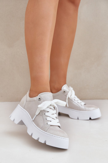 Sneakers modelio batai sportiniai bateliai su platforma CheBello 4632 sidabro spalvos 2
