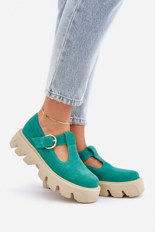 iš zomšos batai su sagtimis Zazoo 20183 žalios spalvos iš zomšos batai su sagtimis Zazoo 20183 žalios spalvos