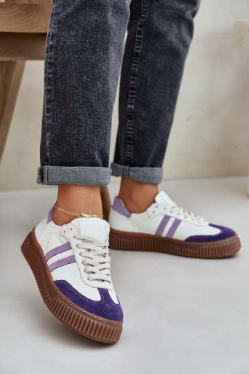 Zazoo N1068S6 Oda Žemas Sneakers modelio batai Moteriškas su platforma baltos spalvos 2
