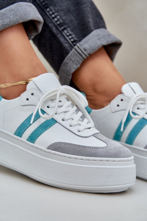 Zazoo N1068S8 Oda Žemas Sneakers modelio batai Moteriškas su platforma baltos spalvos Zazoo N1068S8 Oda Žemas Sneakers modelio batai Moteriškas su platforma baltos spalvos