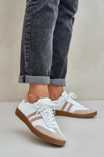 Zazoo N1068 Oda Žemas Sneakers modelio batai Moteriškas smėlio spalvos 2