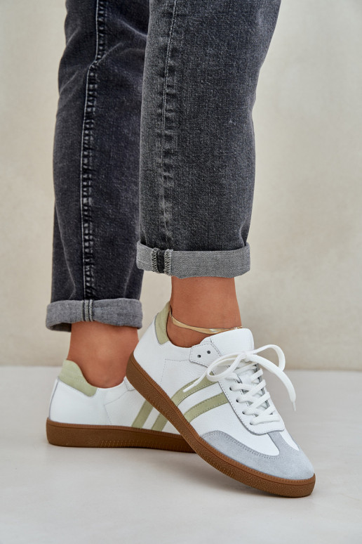 Zazoo N1068 Oda Žemas Sneakers modelio batai Moteriškas baltos spalvos