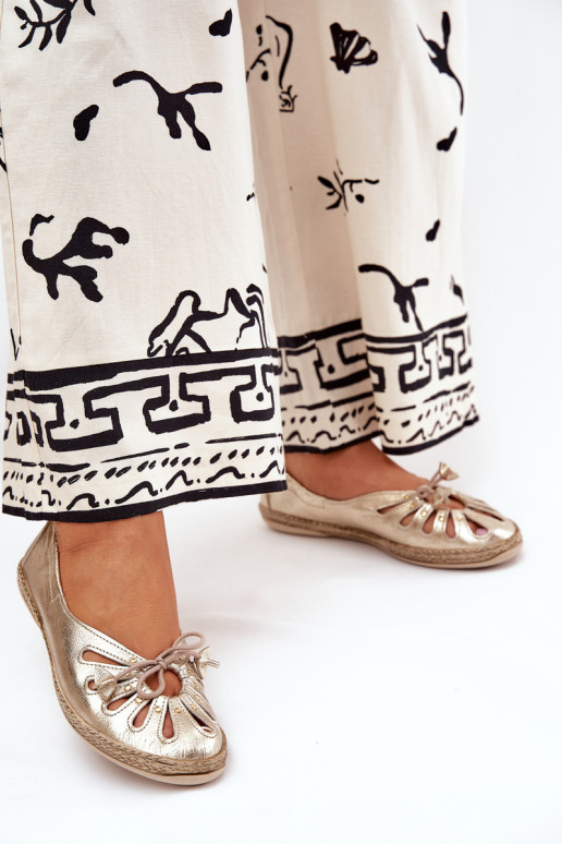 lygiapadžiai BalerinossuĮjungtaturalnej Skóry Zazoo 10179 aukso spalvos