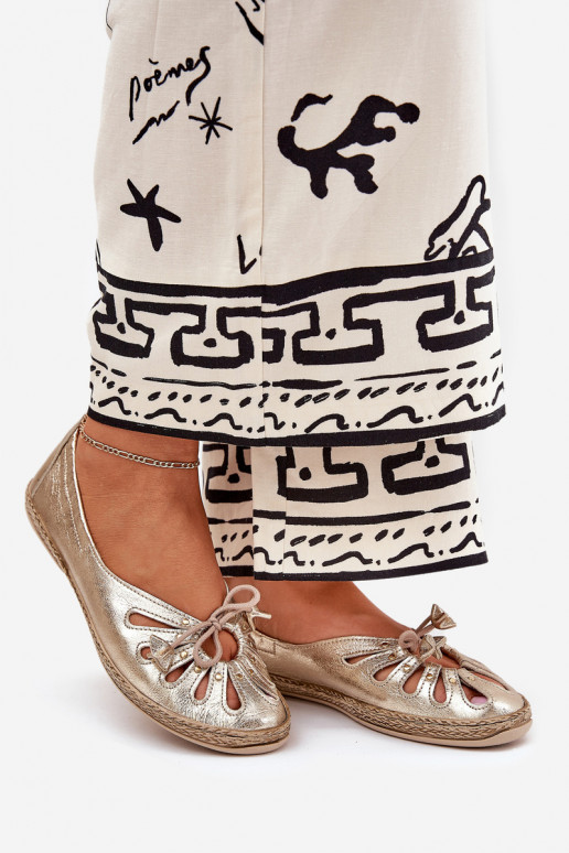 lygiapadžiai BalerinossuĮjungtaturalnej Skóry Zazoo 10179 aukso spalvos