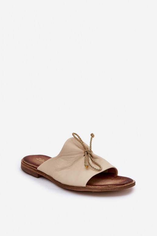 Zazoo 2659 Odinės šlepetės Moteriškas smėlio spalvos Zazoo 2659 Odinės šlepetės Moteriškas smėlio spalvos